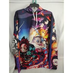 Demon Slayer Kimetsu no Yaiba Anime Hoodie Mens 3XL Multicolor Graphic Pullover